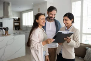 Property manager reviewing rental property finances and performance
