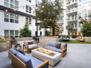 Modern Condo Building with Shared Amenities