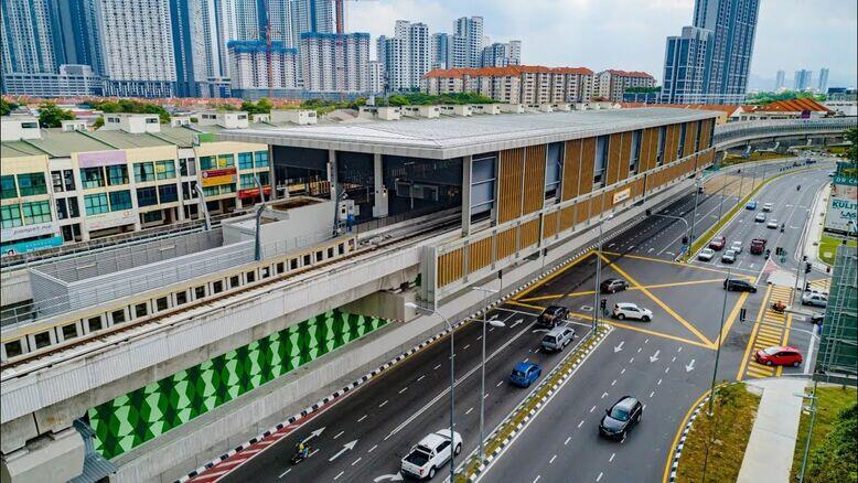 Metro Prima MRT station on the Putrajaya Line serving Kepong near Taman Desa Jaya, Kuala Lumpur