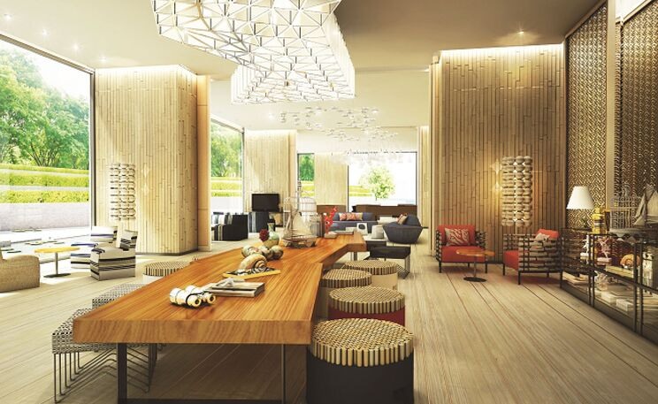 Iskandar Puteri Residential Development Lounge Rendered lounge interior of a residential development, representing property options in Iskandar Puteri, Johor